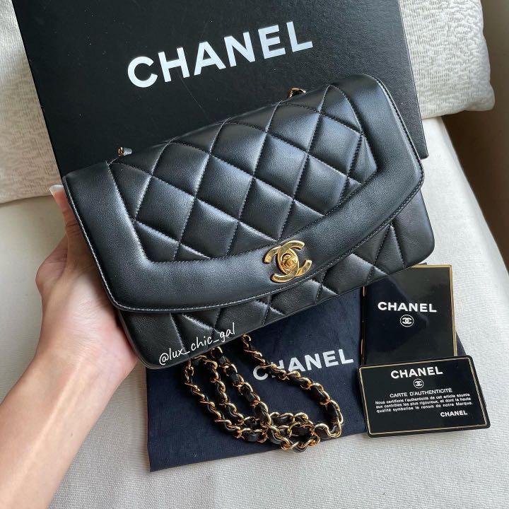 AUTHENTIC CHANEL Diana Small Flap Bag 24k Gold Hardware 💙 FULL BOX SET