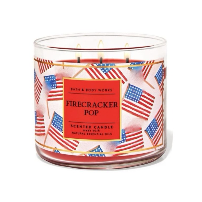 Bath And Body Work Firecracker Pop 3 wick candle, Furniture & Home Living,  Home Decor, Other Home Decor on Carousell