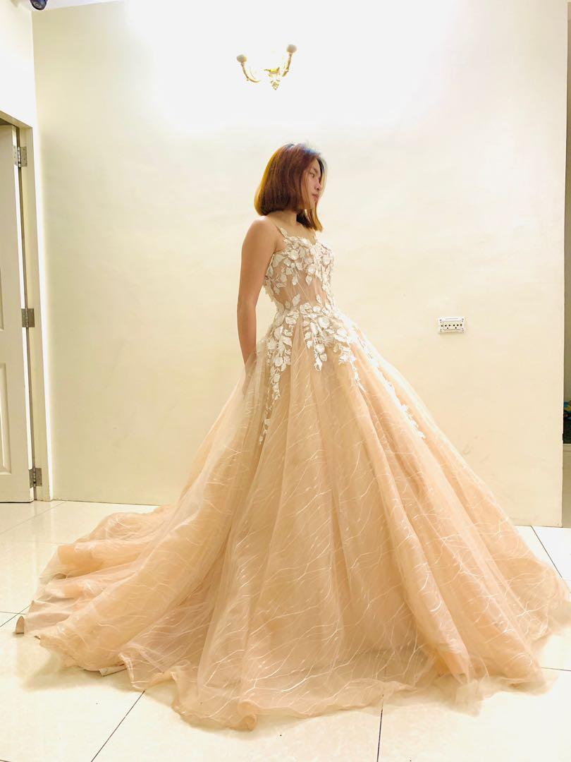 Beige outlet ball gown