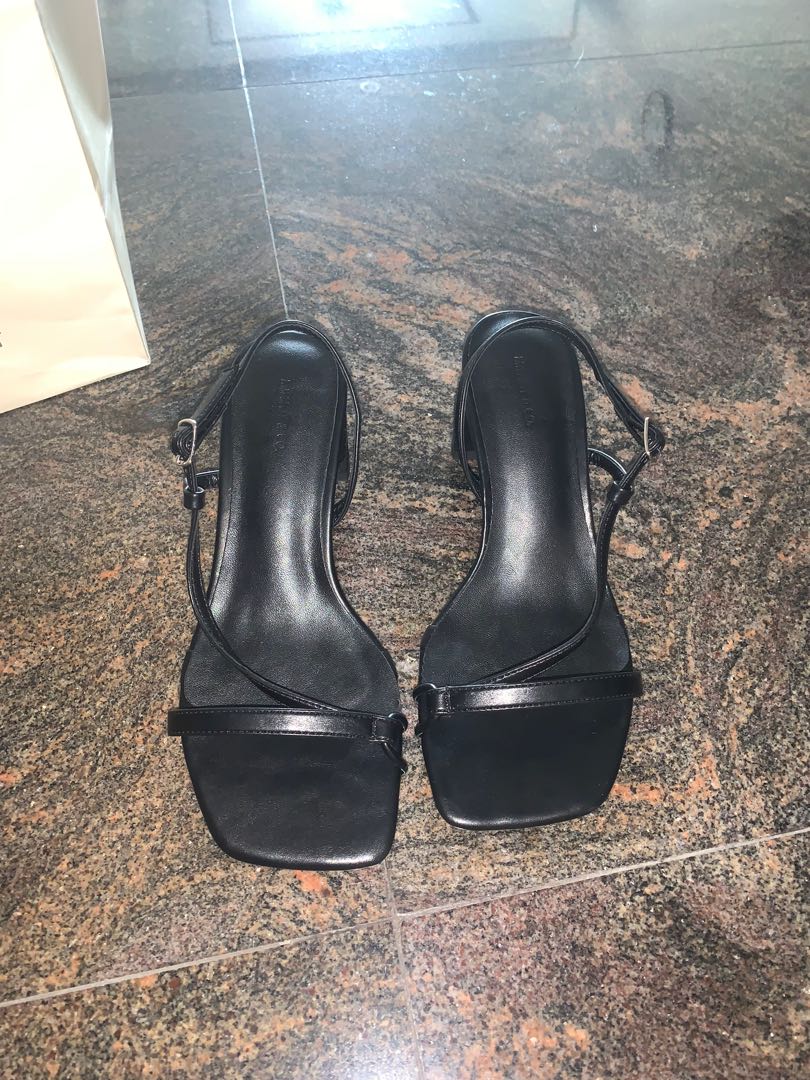 black thin strappy heels