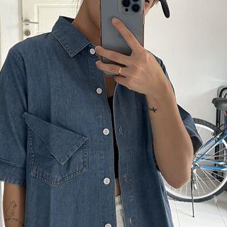 Blue denim shirt