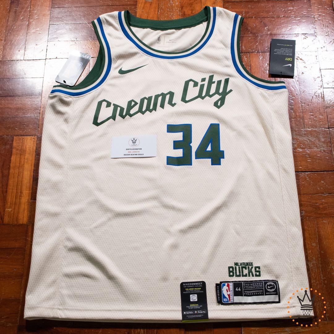 Nike Milwaukee Bucks Giannis Antetokounmpo Cream City Jersey