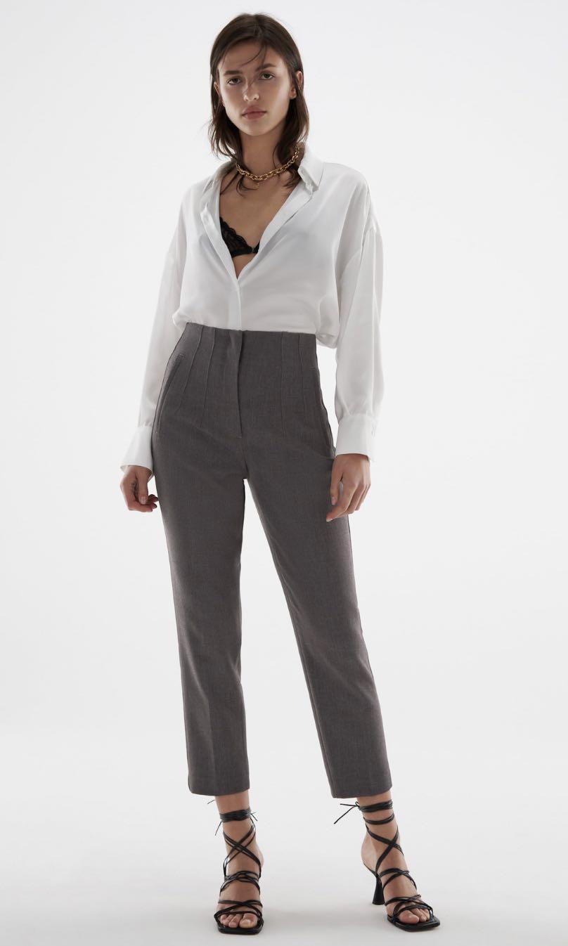 BNWT Zara High Waist Pants Grey