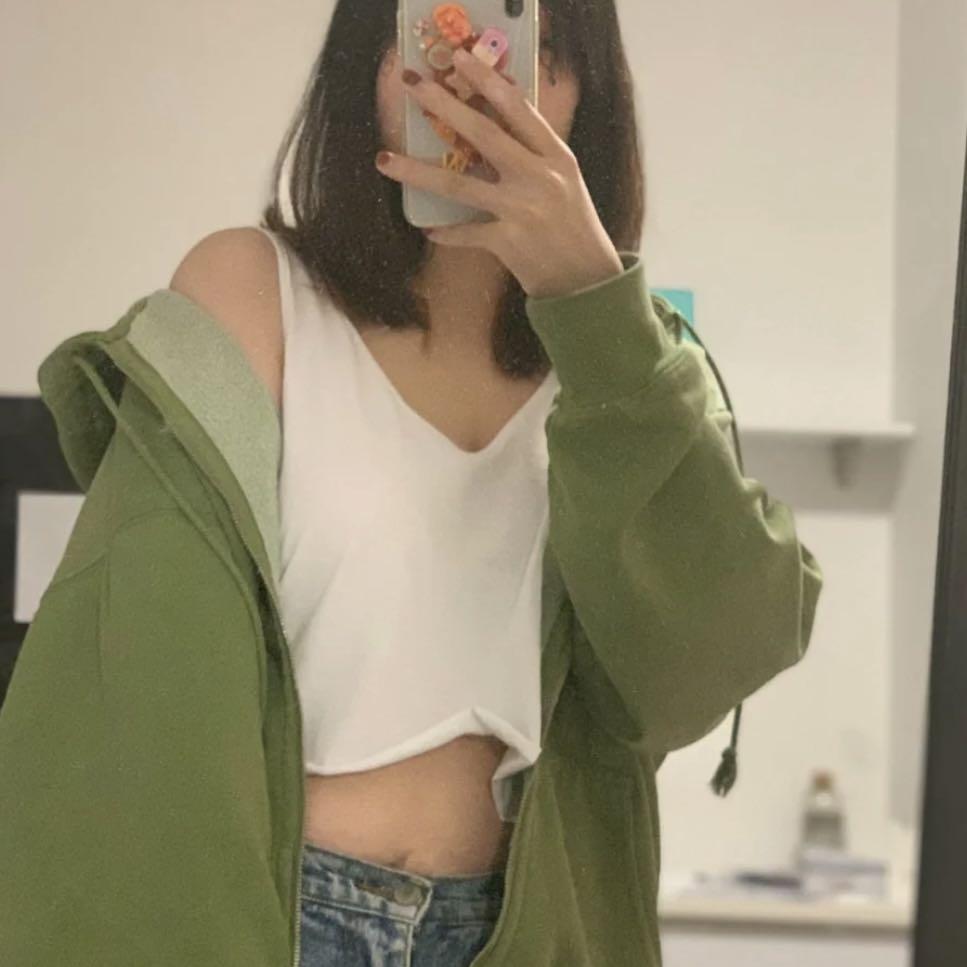 brandy melville carla hoodie matcha