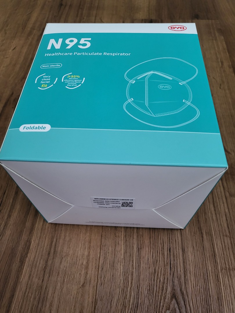 BYD Care N95 Healthcare Particulate Respirator Mask, Health & Nutrition