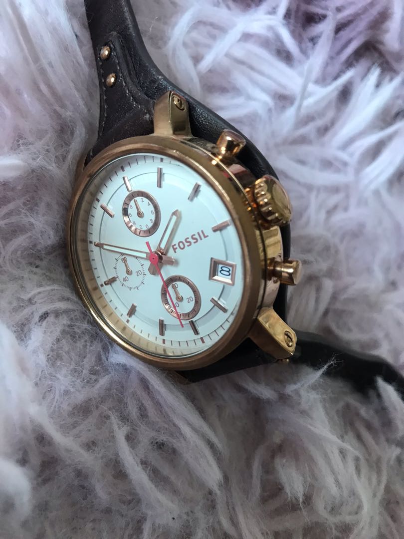 Bye2021 Fossil ES3616 Women s Boyfriend Chronograph Leather Watch
