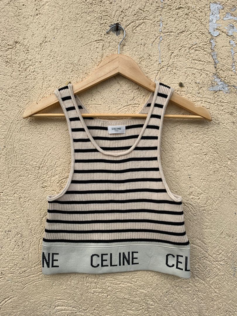 Celine Crop Top (Authentic), Luxury, Apparel on Carousell