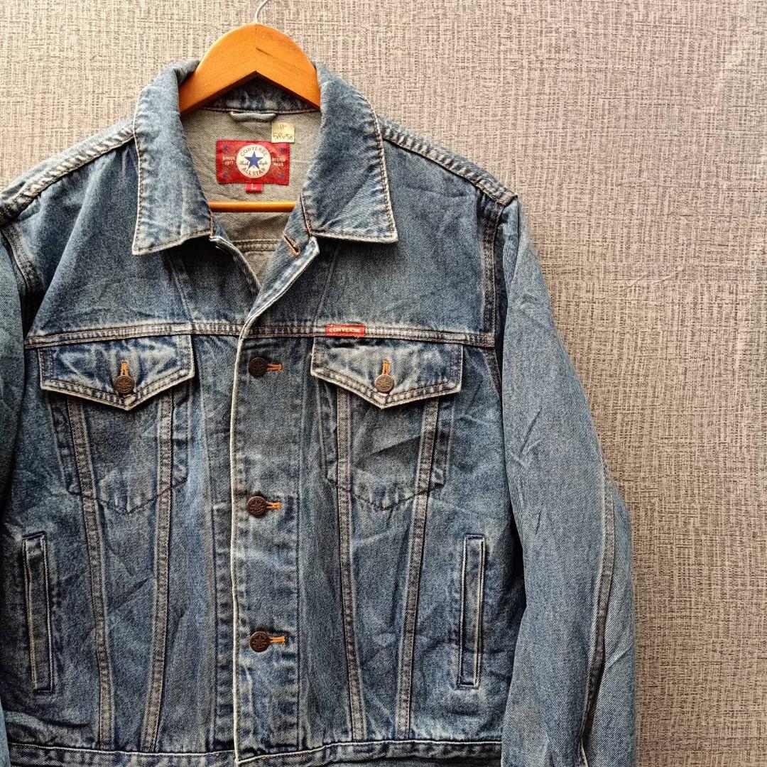 CONVERSE JAKET JEANS DENIM TRUCKER JACKET VINTAGE Fesyen Pria