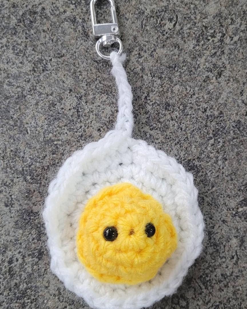 crochet egg keychain !!, Hobbies & Toys, Stationery & Craft, Handmade