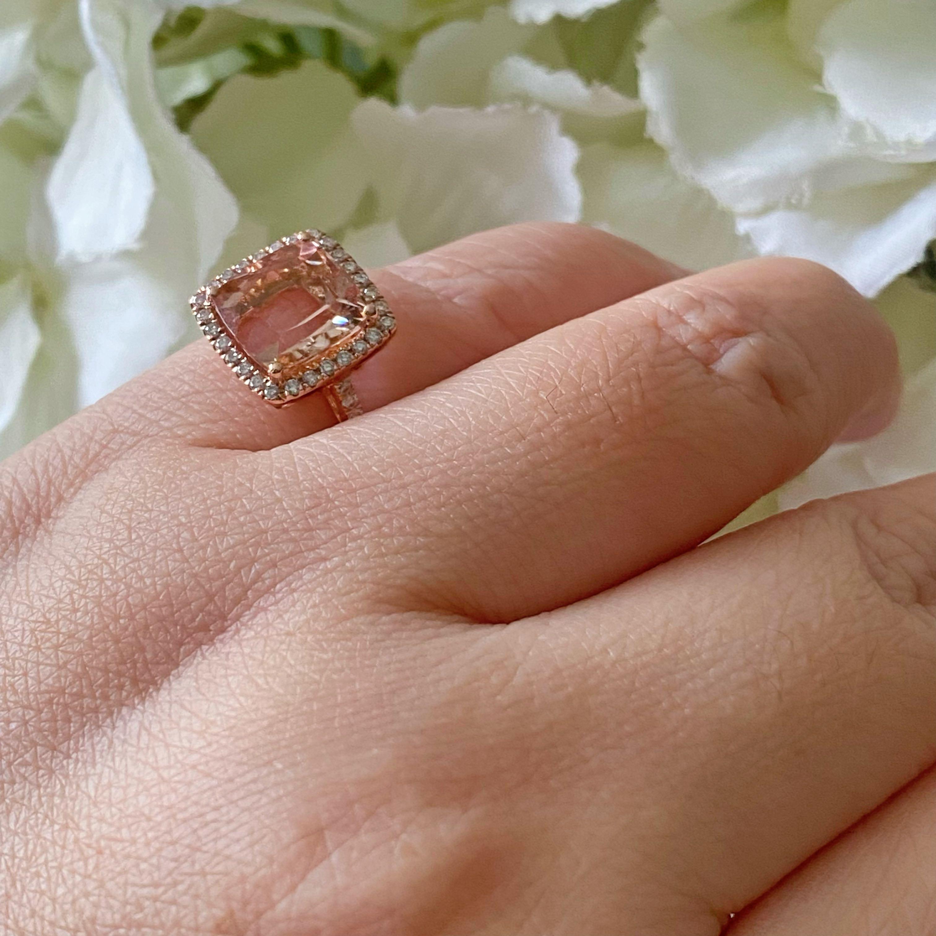SOLD DAINTY Natural Morganite ring Women s Fashion Jewelry