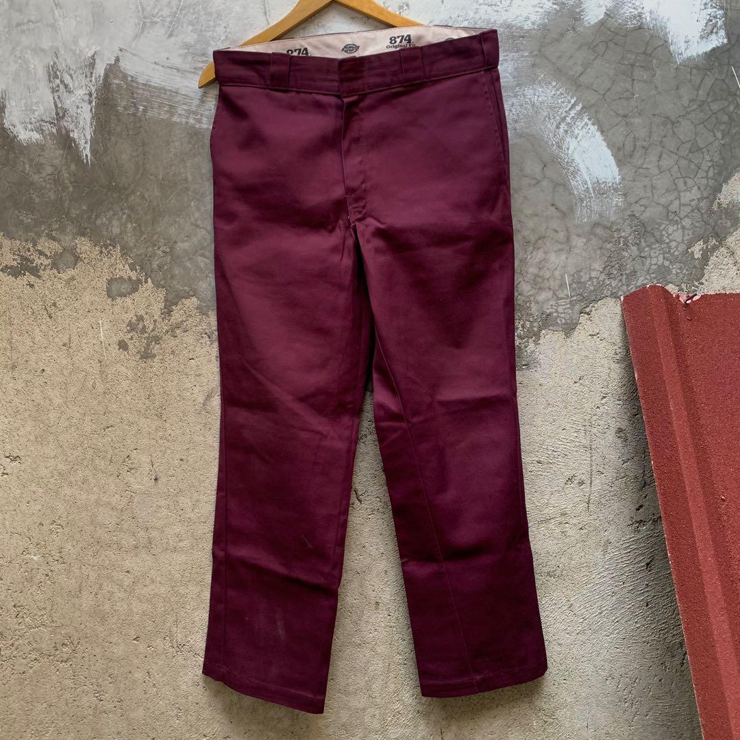 DICKIES 874 maroon, Fesyen Pria 
