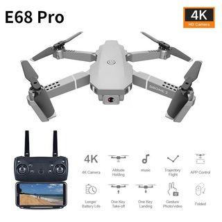 E68 Pro 4K Folding Aerial Drone WIFI RC FPV HD Camera Height-maintaining  360°Degree Wide Angle Quadcopter video live Re