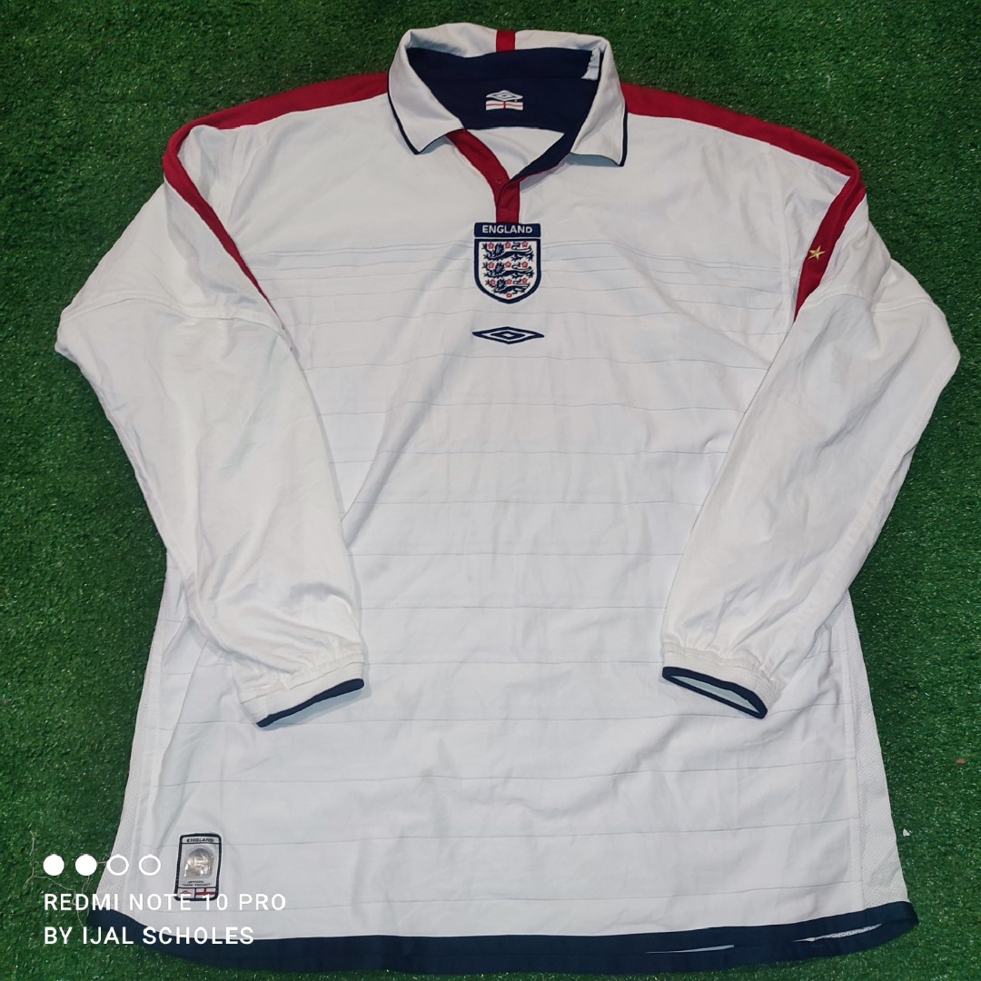 England 2004 long sleeve home jersey jersi L