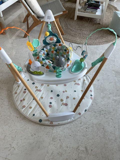 Best Scandi style baby jumper Evenflo wood JUMPEROO like new