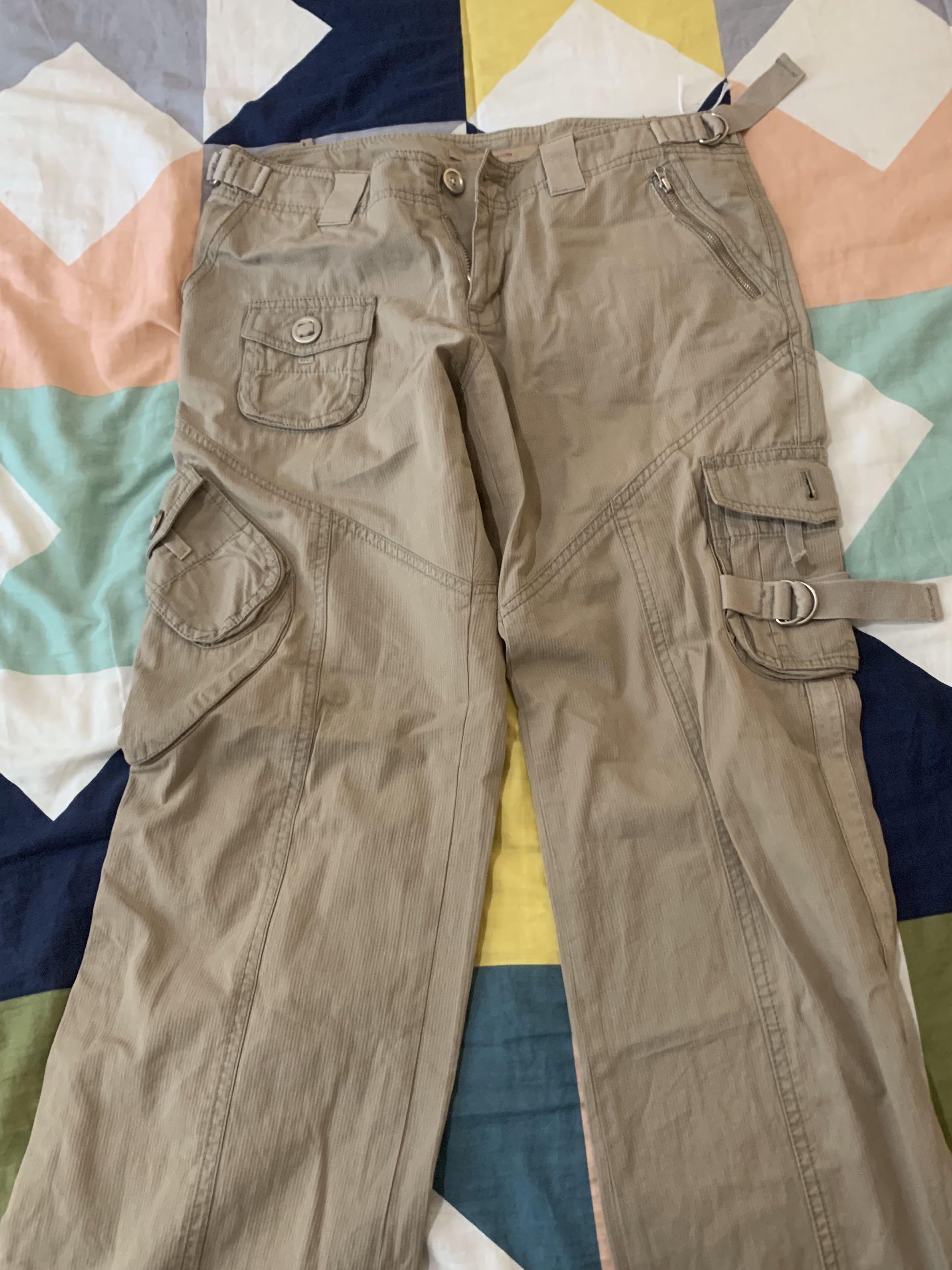 Flare Cargo Pants, Fesyen Wanita 