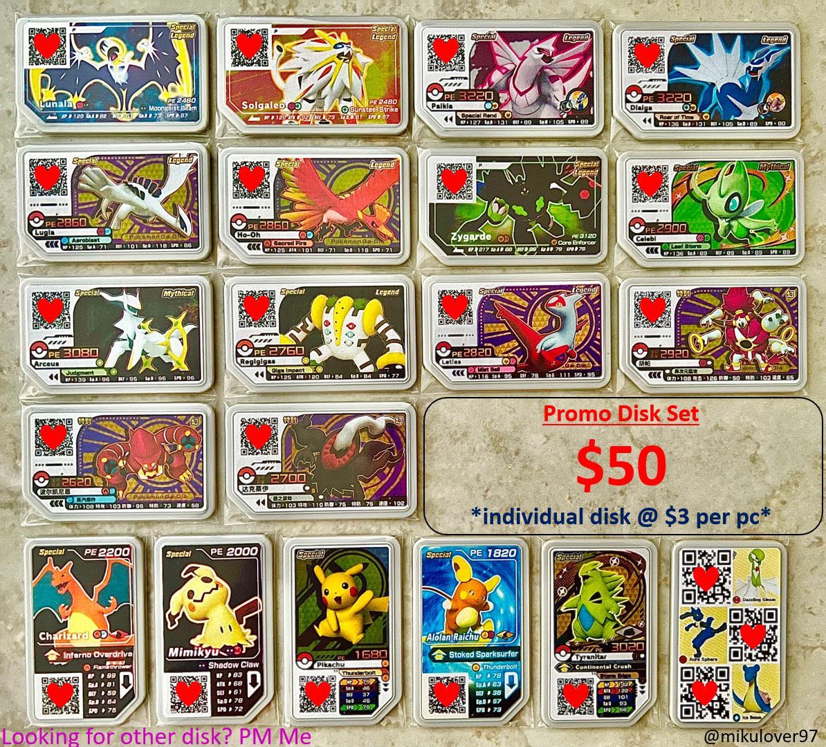 Gaole Scannable Disk Singapore Ready Stock Pokemon Ga Ole Dialga Palkia Video Gaming Gaming Accessories In Game Products On Carousell