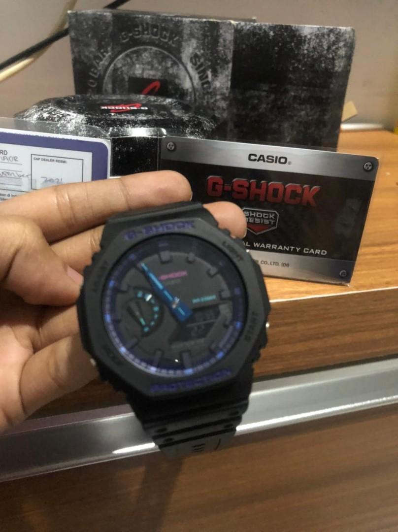 G-Shock Virtual Blue Rare GA-2100 VB-, Fesyen Pria, Jam Tangan di Carousell