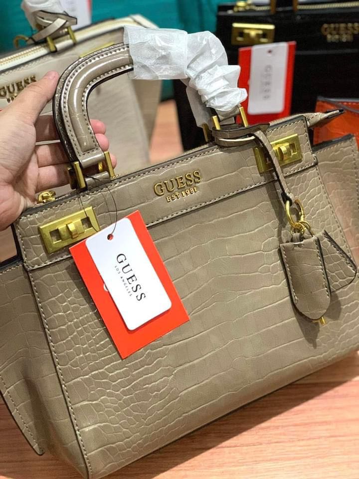 GUESS Katey Croc Satchel, Women's Fashion, Bags & Wallets, Shoulder Bags on  Carousell