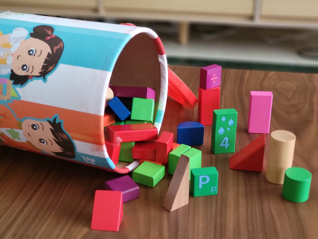 HAMLEYS Wooden Learning Blocks 100 pieces, Hobbies & Toys, Toys & Games on Carousell