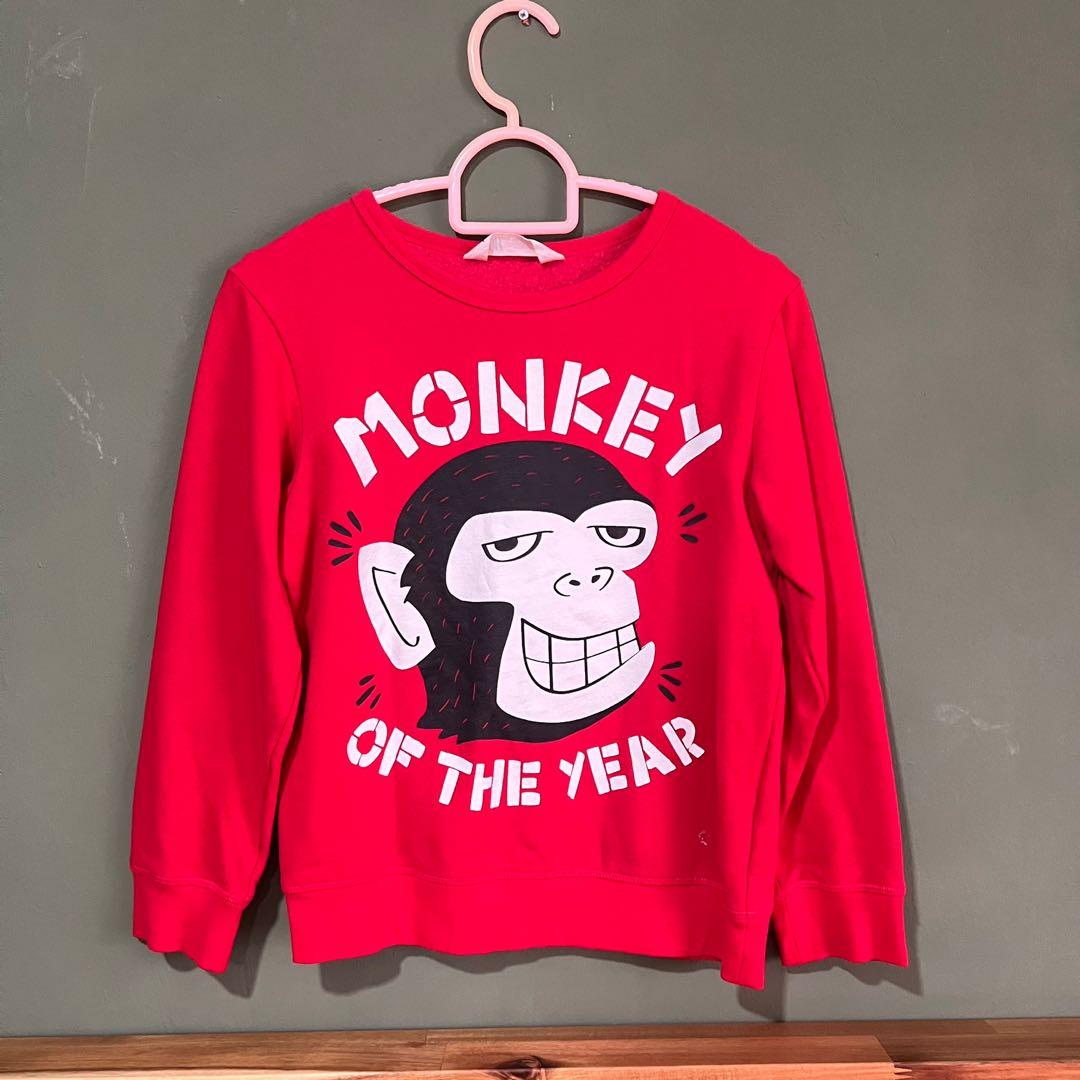 H M Monkey Red Sweater