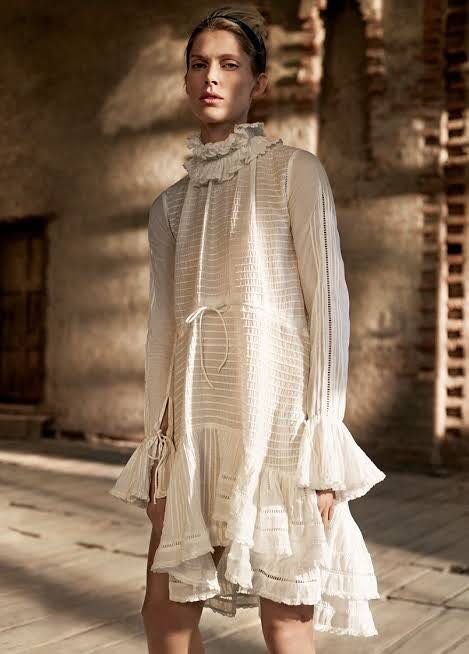 H&m white discount ruffle dress
