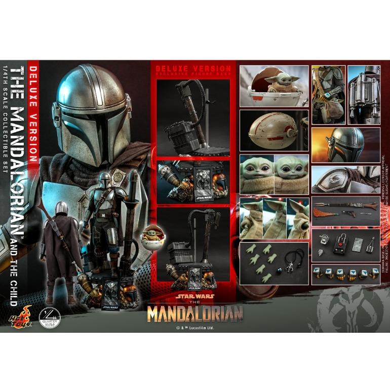 Star Wars The Mandalorian Mando on Bantha with Child in Bag Deluxe