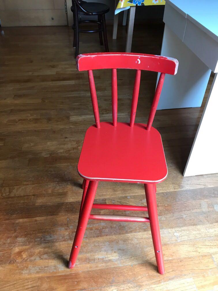 IKEA Agam junior chair red colour, Furniture & Home Living, Furniture ...