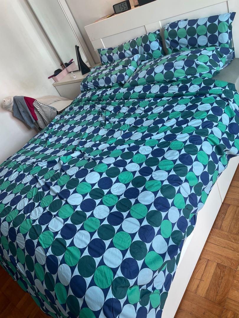 IKEA brimnes queen size bed with mattress, Furniture & Home Living