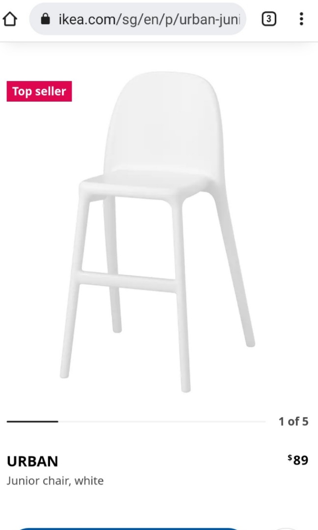 Ikea junior dining chair in apple green, Furniture & Home Living