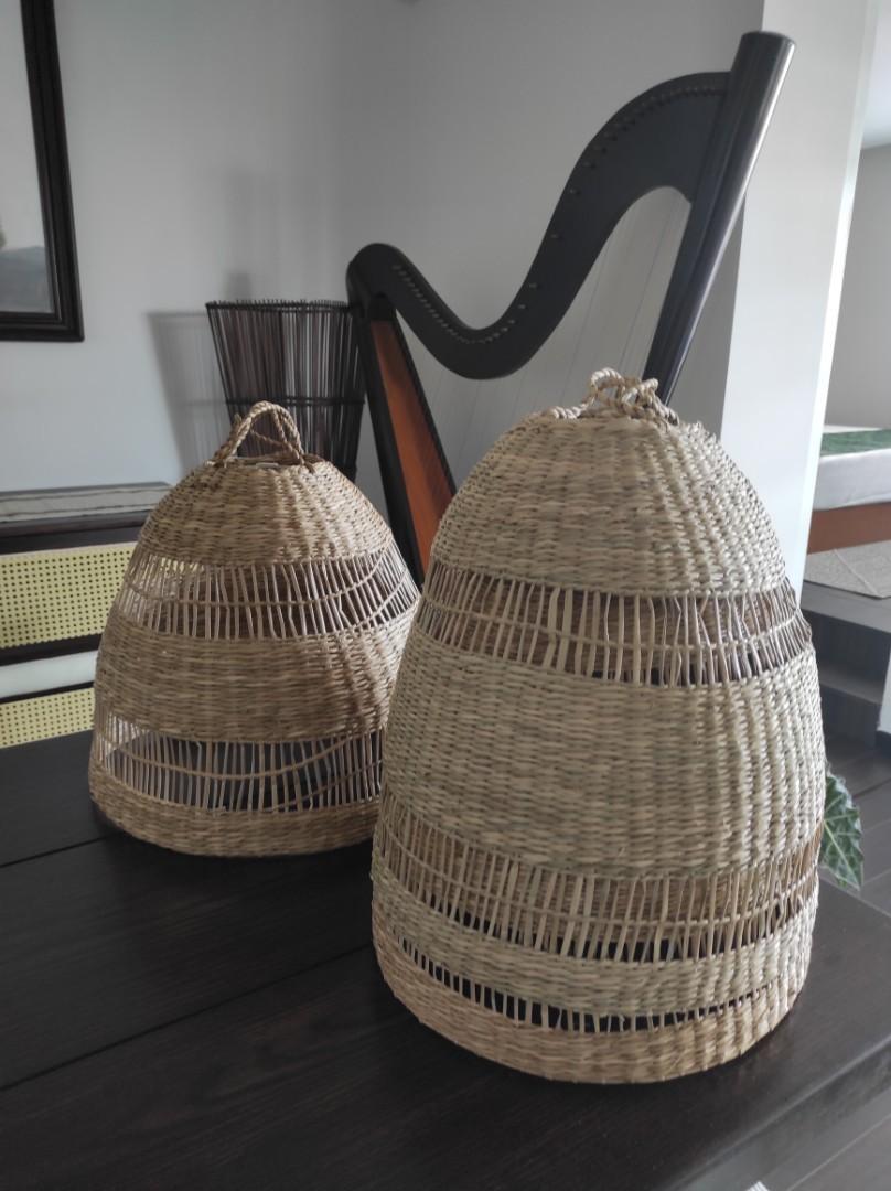 IKEA TORARED Pendant lamp shade, seagrass/handmade 36cm, Furniture