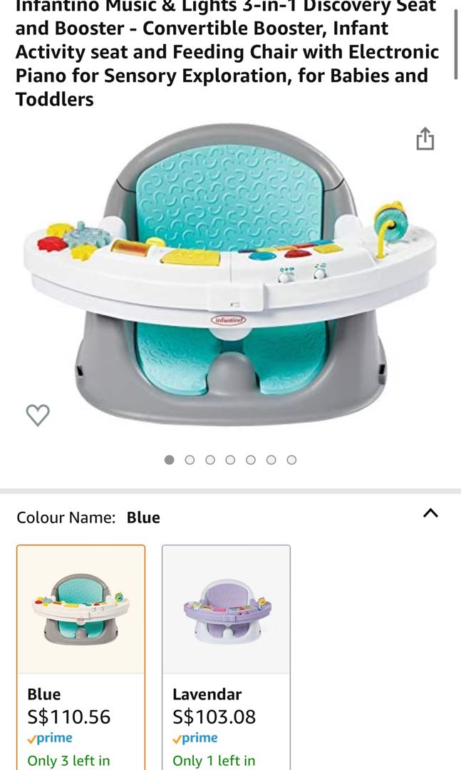 Infantino Music & Lights 3in1 Discovery Seat and Booster Convertible Booster, Infant