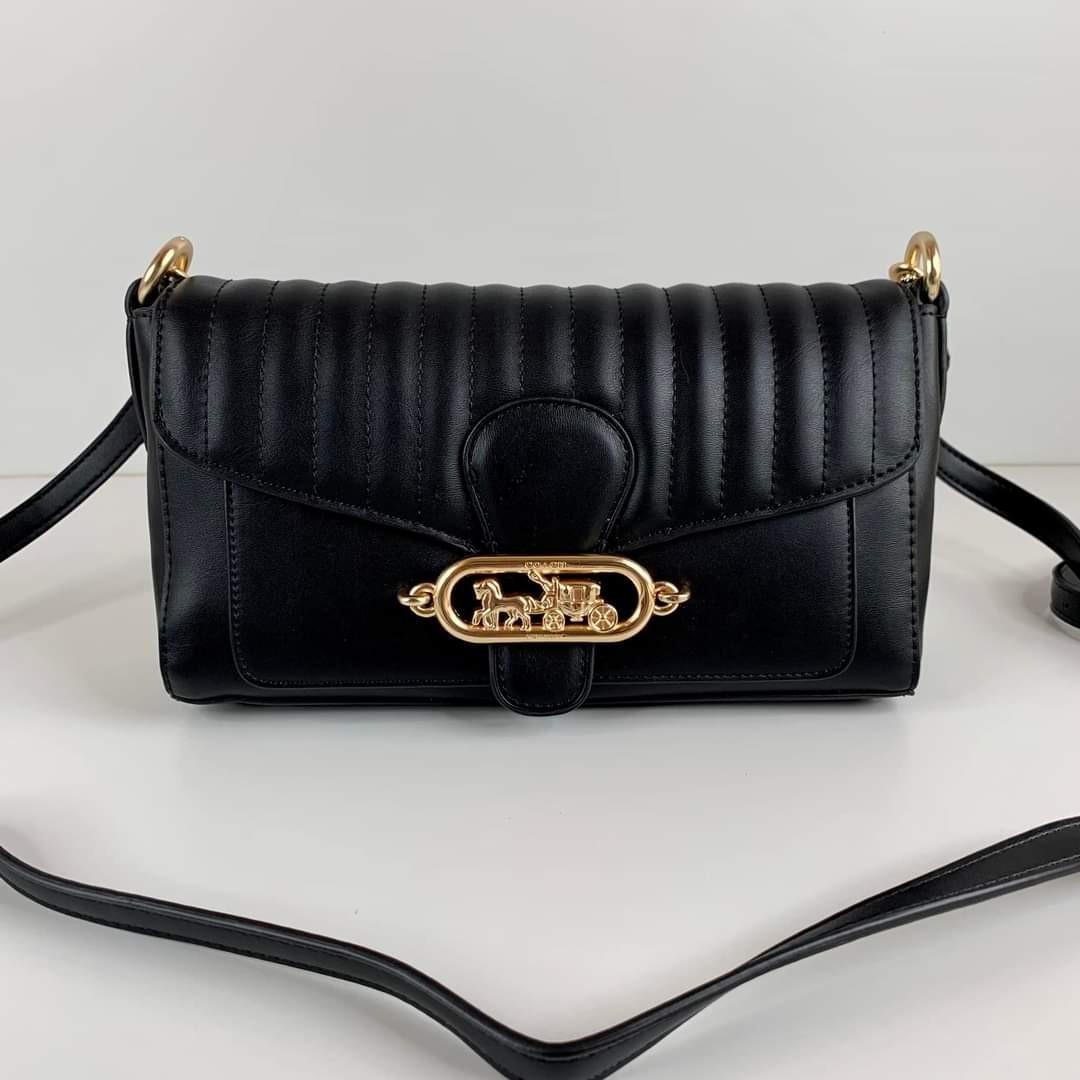 Coach jade shoulder online bag with linear quilting
