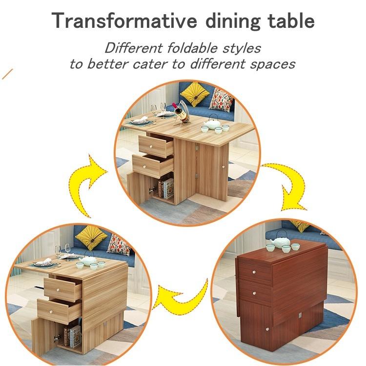 Kelsey Spacesaving Foldable Dining Table with Concealed
