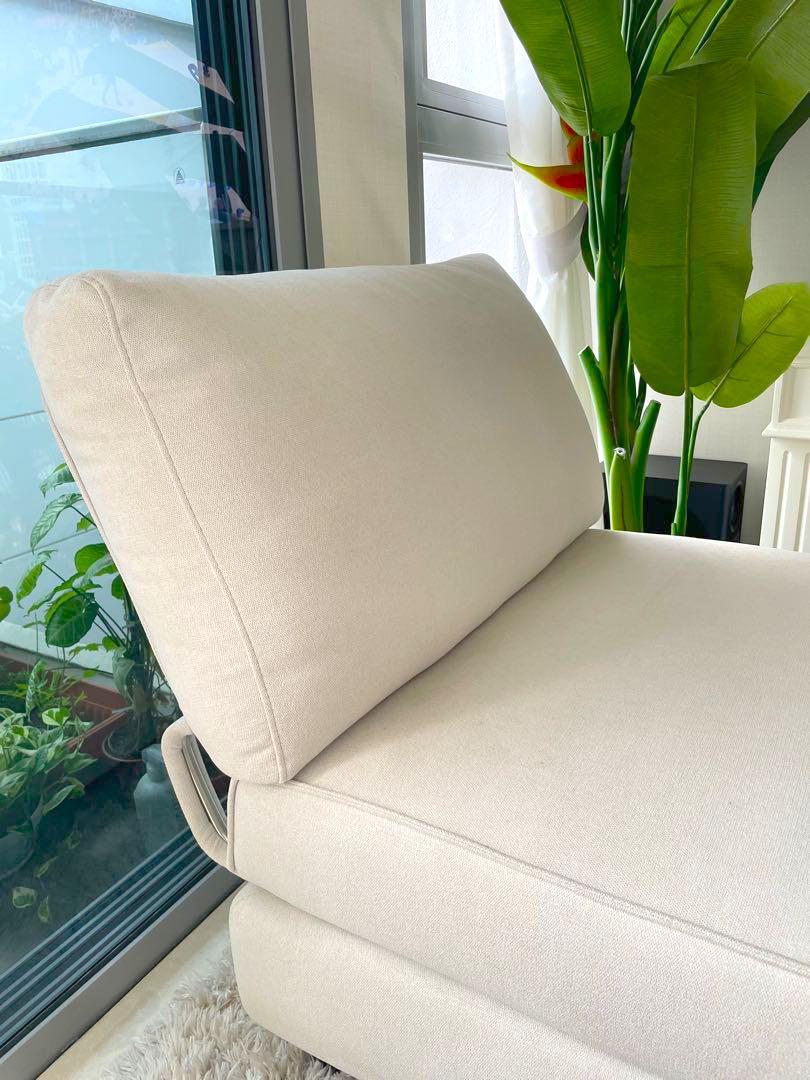 King Living Delta III Luxe Natural One Seater sofa/ottoman, Furniture