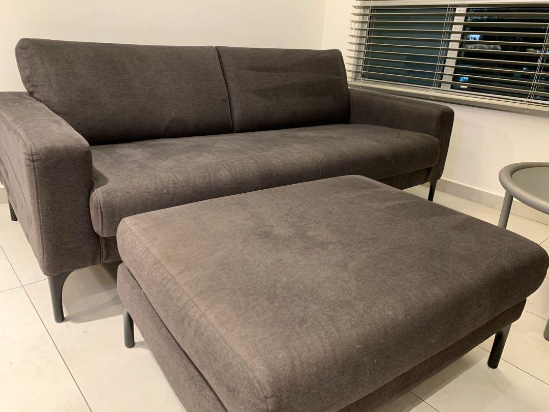 (Designer Fabric Sofa) King Living opera 2.5 seater with ottoman (still