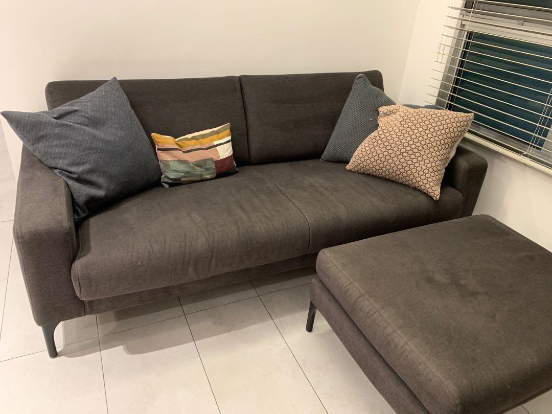 (Designer Fabric Sofa) King Living opera 2.5 seater with ottoman (still