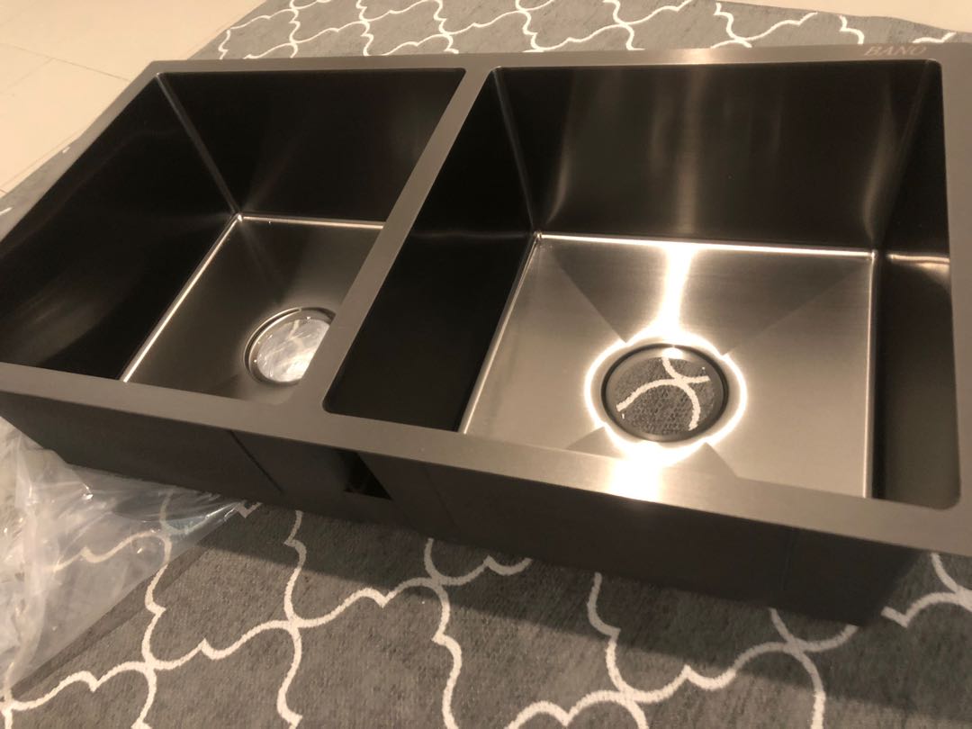 Kitchen sink (double bowl), Furniture & Home Living, Bathroom ...