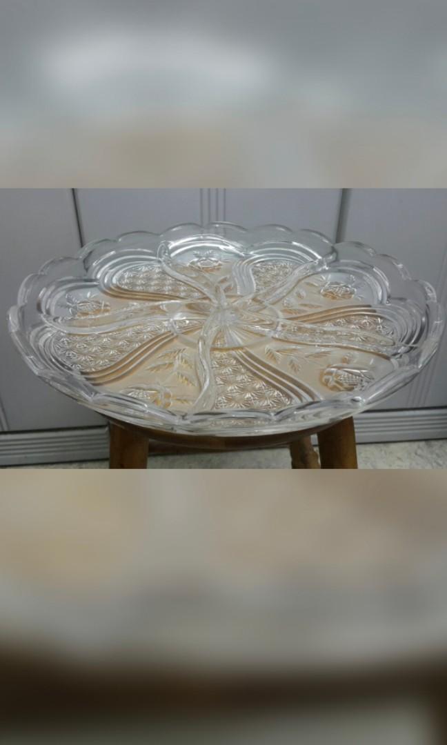 Large glass serving plate, Furniture & Home Living ...