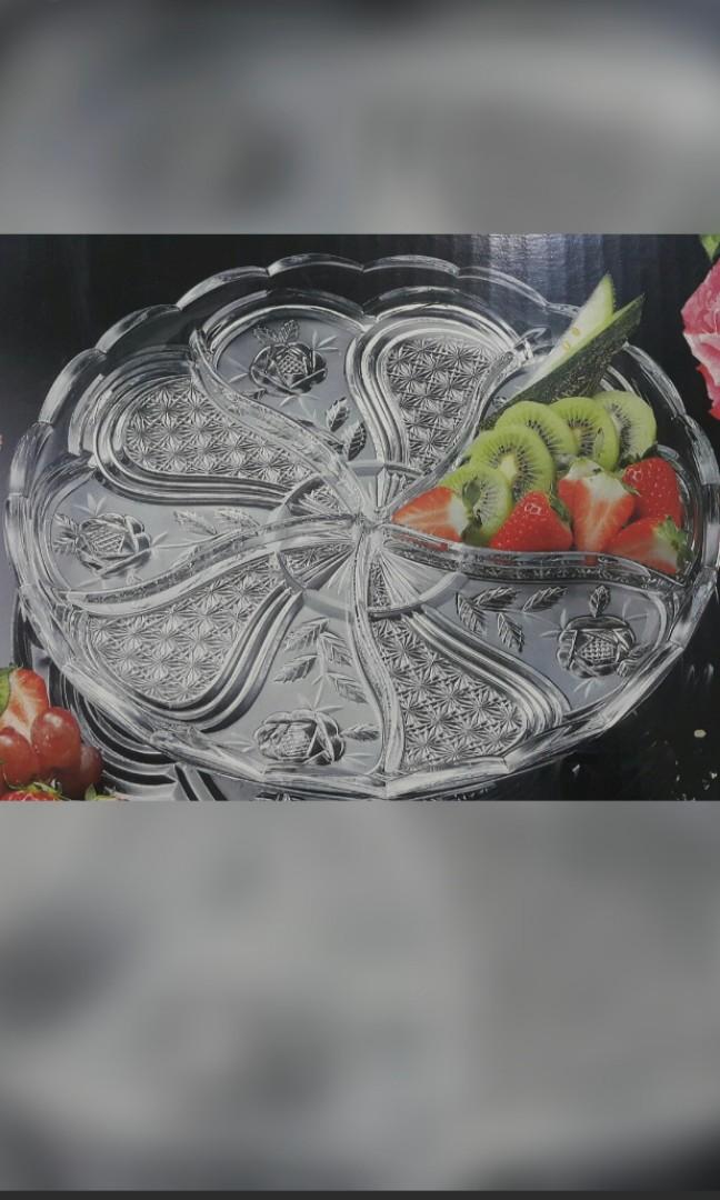 Large glass serving plate, Furniture & Home Living ...