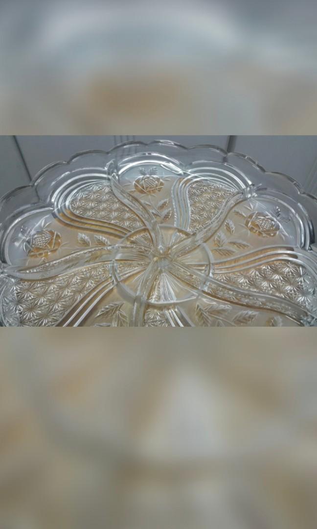 Large glass serving plate, Furniture & Home Living ...