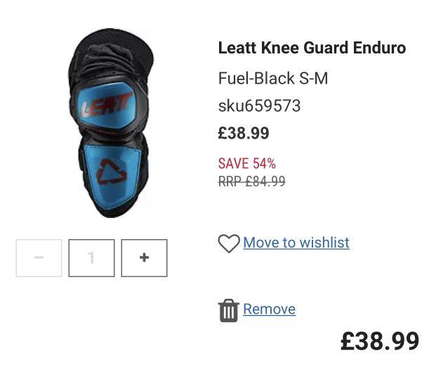 LEATT Knee Guard Enduro - size S-M (Category: Parts & Accessories) located in Singapore. Submitted by gthann_21 (Listing ID 1136131378, Image 2). Description: rfs: not fit on my knee.