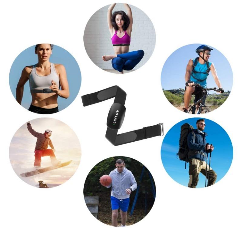 LIVLOV V6 Heart Rate Monitor Chest Strap, Bluetooth ANT + Heart Rate