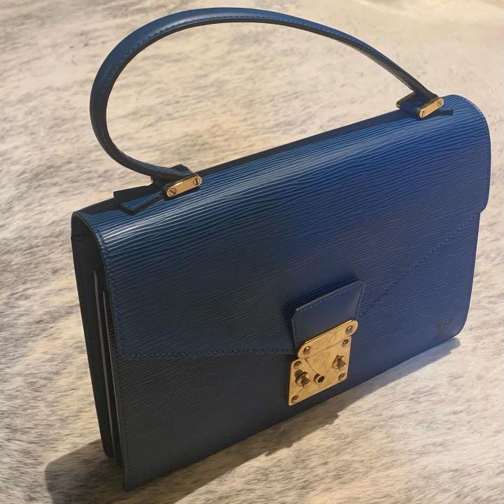 Louis Vuitton Limited Edition Concorde Blue Epi Leather GHW Bag