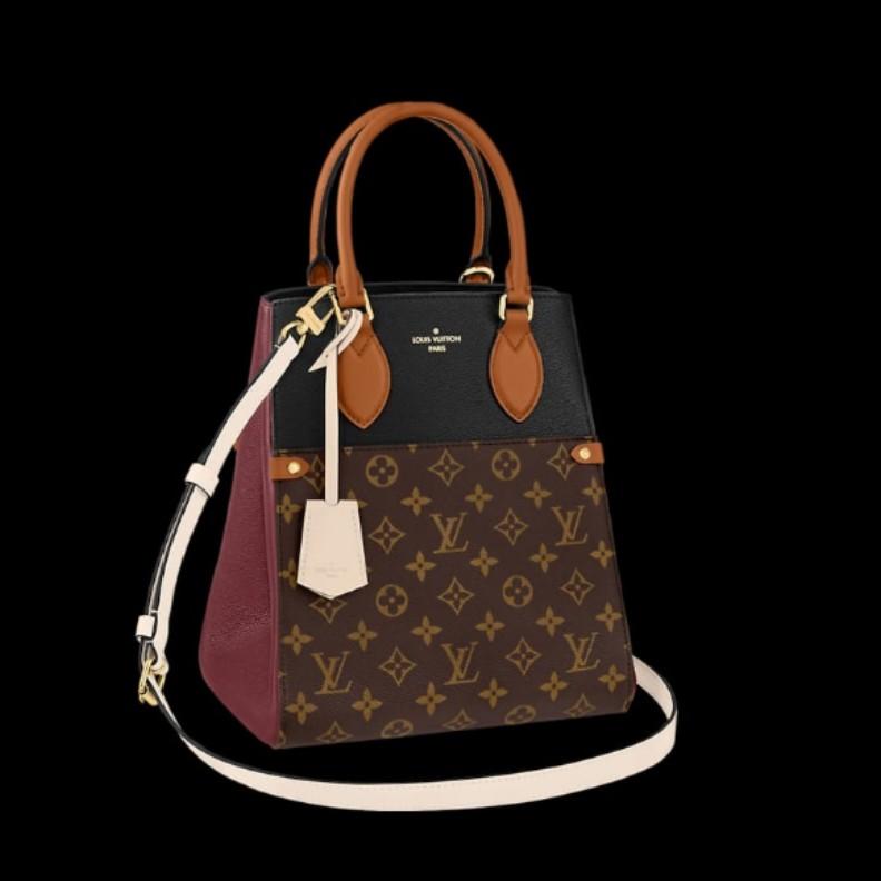 Pre-Owned Louis Vuitton Fold Tote MM M45409 Monogram Canvas Calf Leather  Handbag Shoulder Bag (Like New) 