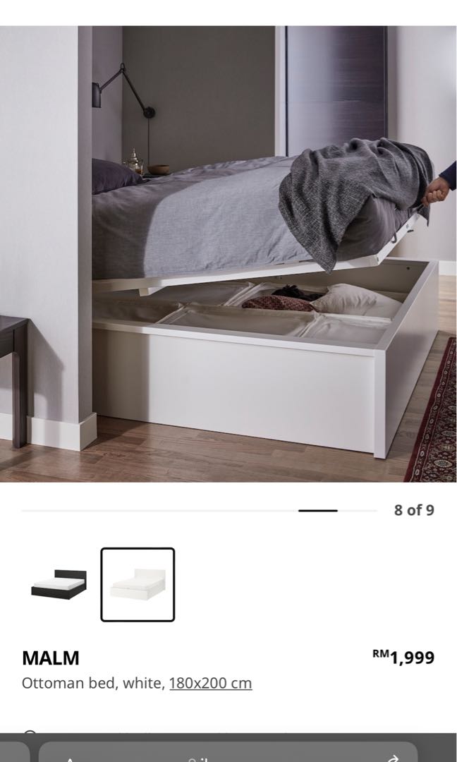 Ikea Malm Ottoman King Bed Dark Brown, King Size Ottoman Bed Ikea