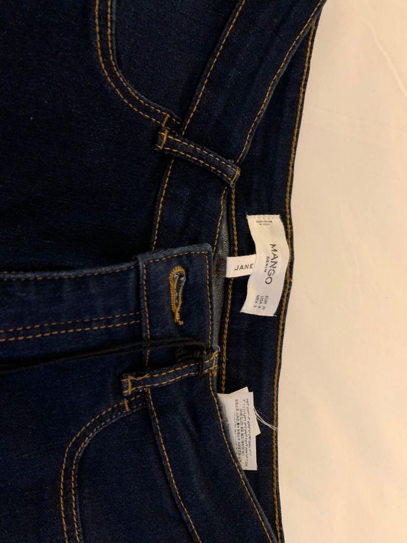 Mango skinny jeans darkblue, Fesyen Wanita, Pakaian Wanita, Bawahan di  Carousell