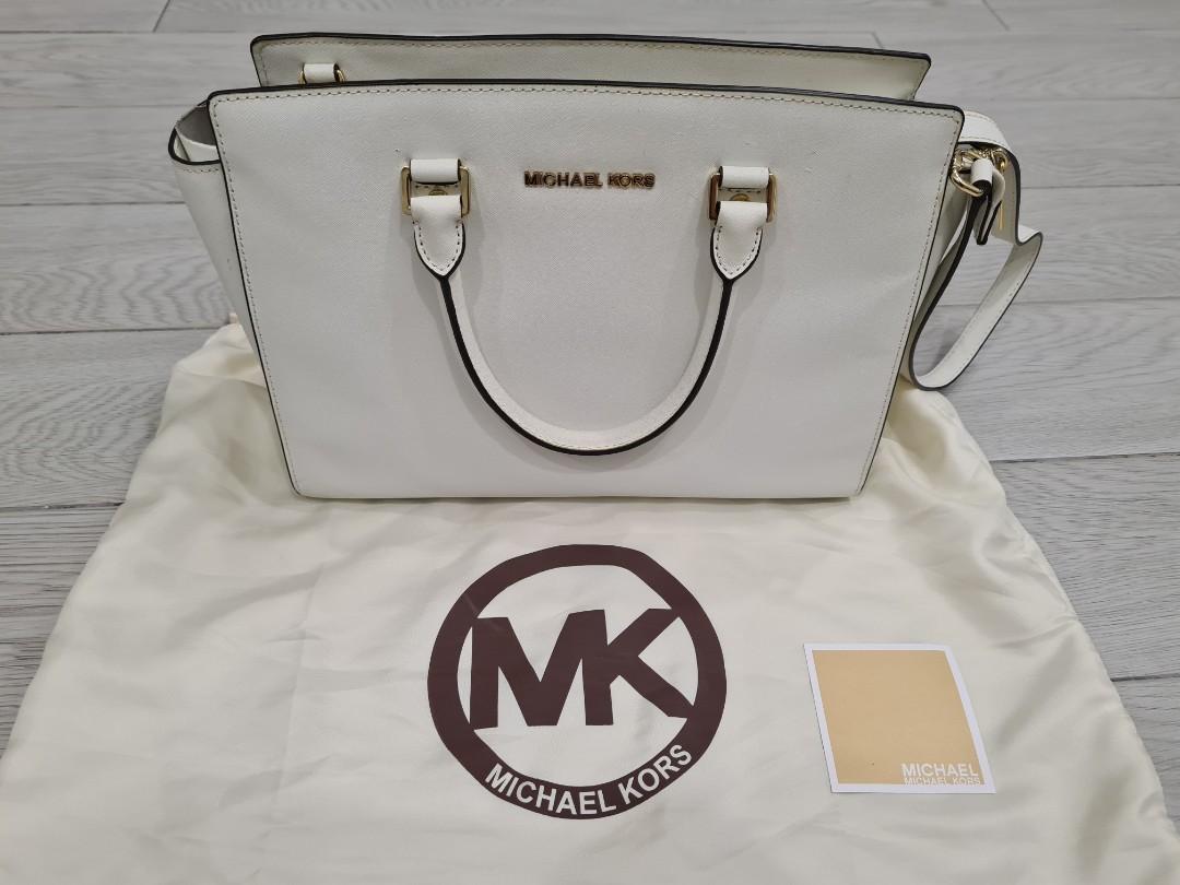 mk shoulder bag white