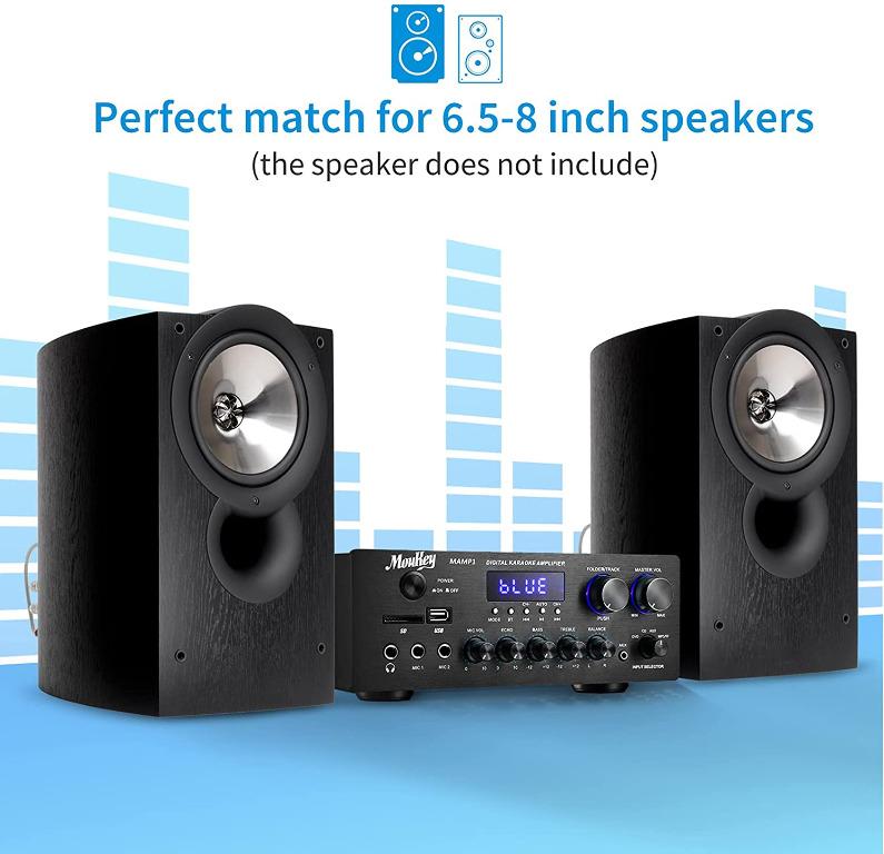 Moukey Home Audio Amplifier Stereo Receivers with Bluetooth 5.0, 220W 2