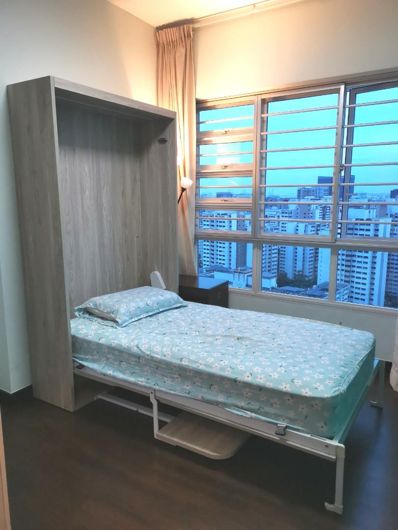 Murphy bed wall bed super single, Furniture & Home Living, Furniture