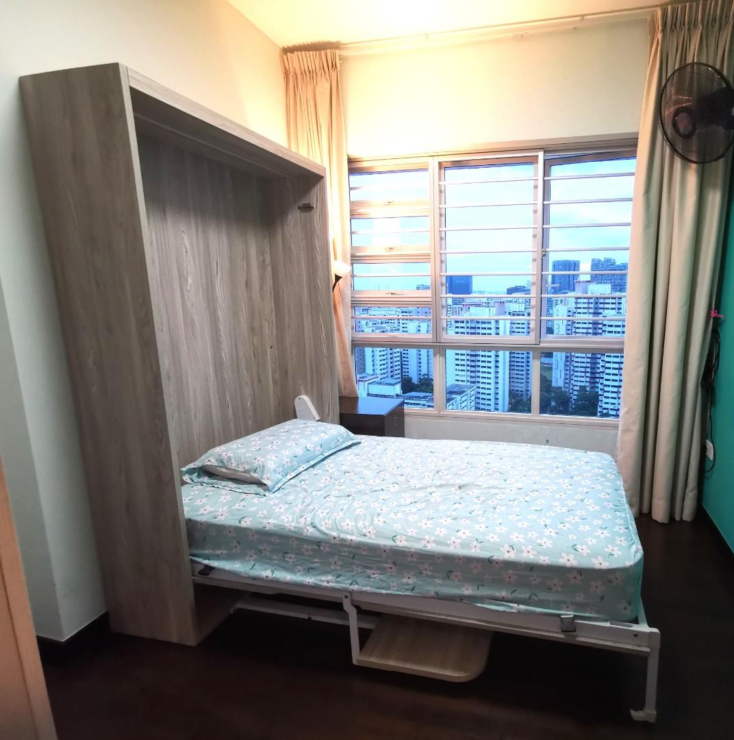 Murphy bed wall bed super single, Furniture & Home Living, Furniture